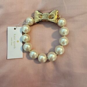 Kate Spade Gold Bow Pearl Bracelet